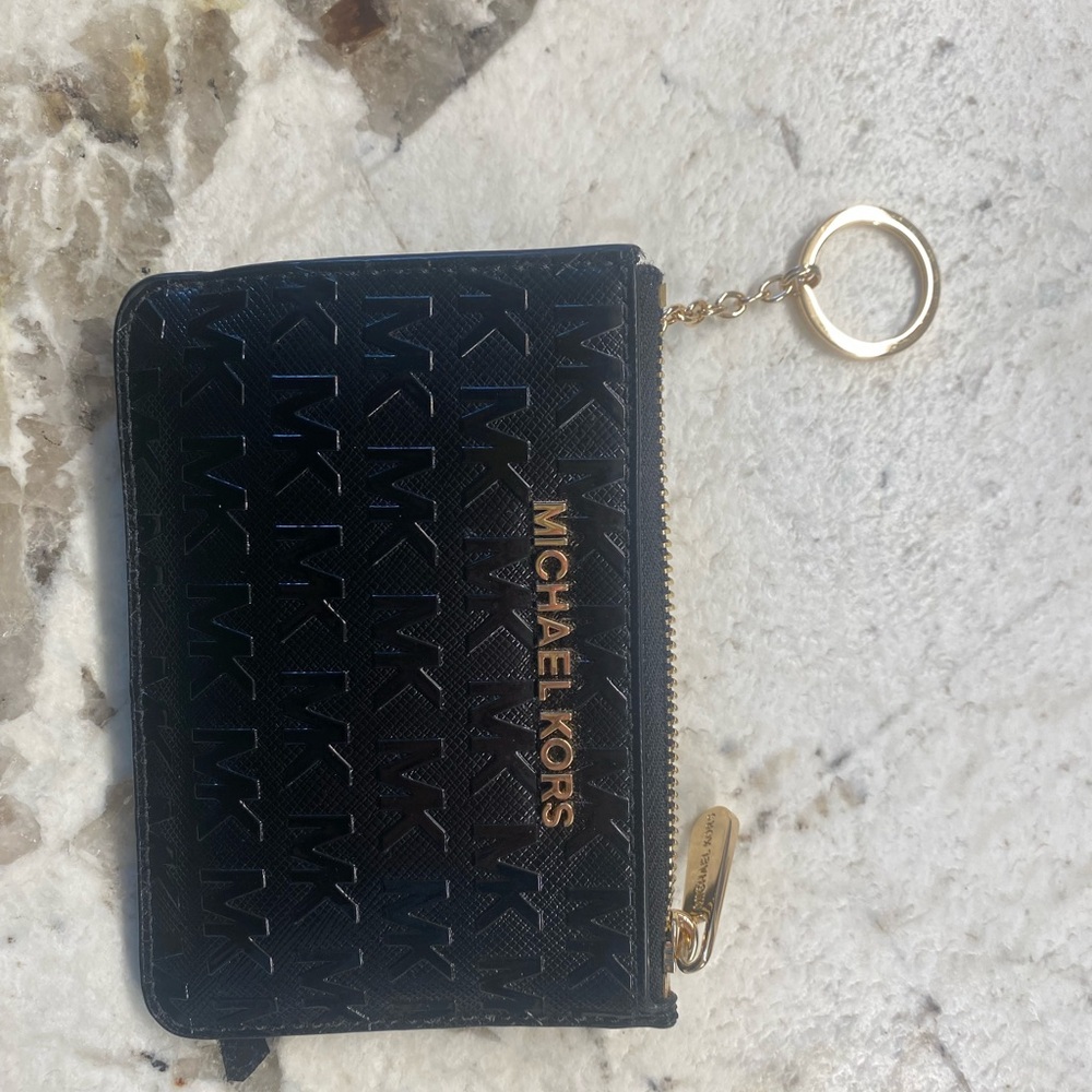 Michael Kors Black Card Holder with Gold Accent - Picture 4 of 4